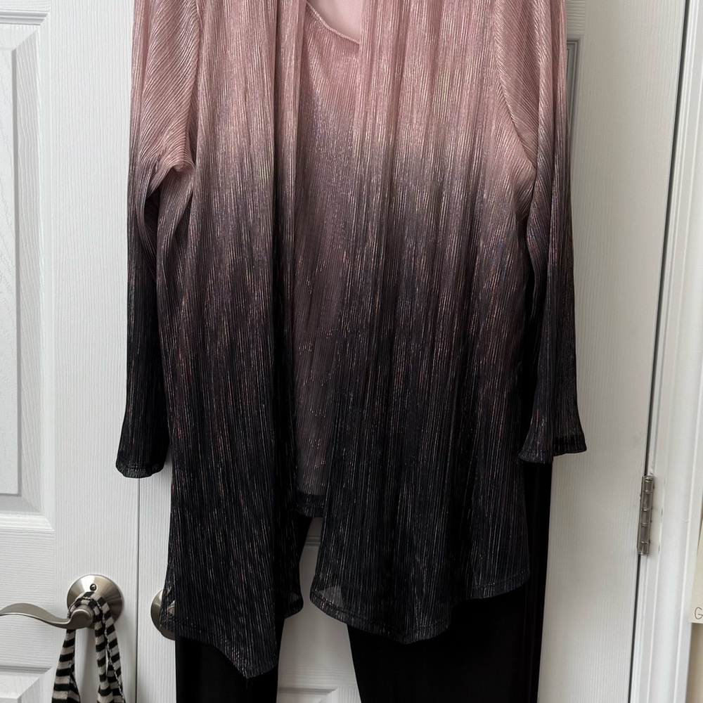 Onyx Nite Pink and Black Ombre Wide Leg Jumpsuit